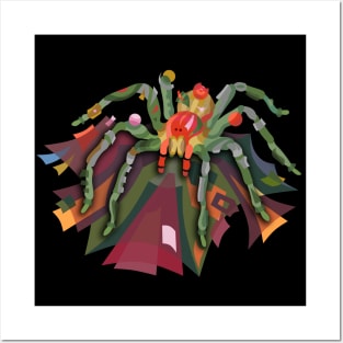 DECORATIVE  SPIDER IN WEB STYLIZED ART Posters and Art